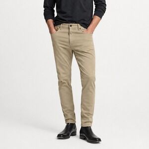 Alesbury Mens Slim Fit Stretch Khaki Pants Tan 38x30 NWT